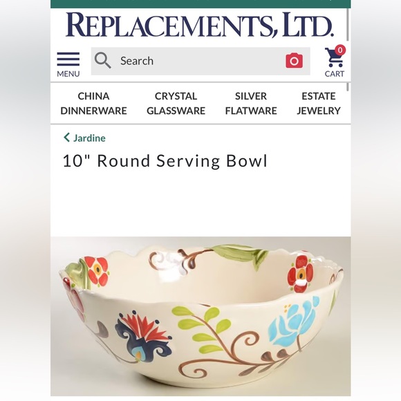 JARDINE Vida Eva Mendes for Espana Handpainted Ceramic 11” Serving Bowl - Picture 12 of 15